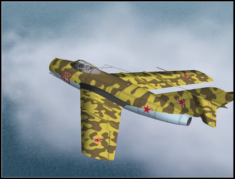 FS2004 Mig 15 USSR Red 45 Textures only