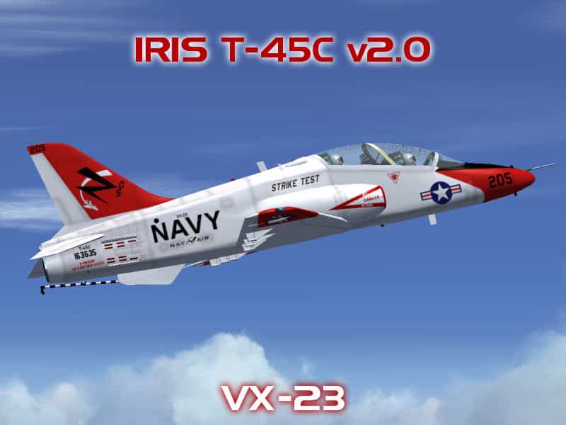 FS2004/FSX – T-45C Goshawk, VX-23 ‘Strike Test’ Textures Only