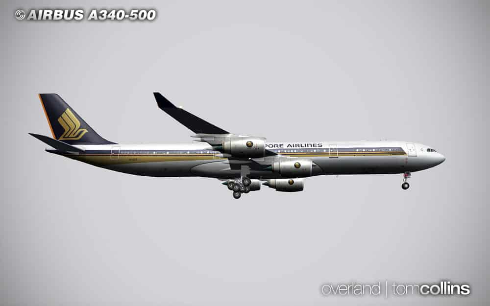Overland FS2004/FSX Singapore Airlines Airbus A340-500 Textures
