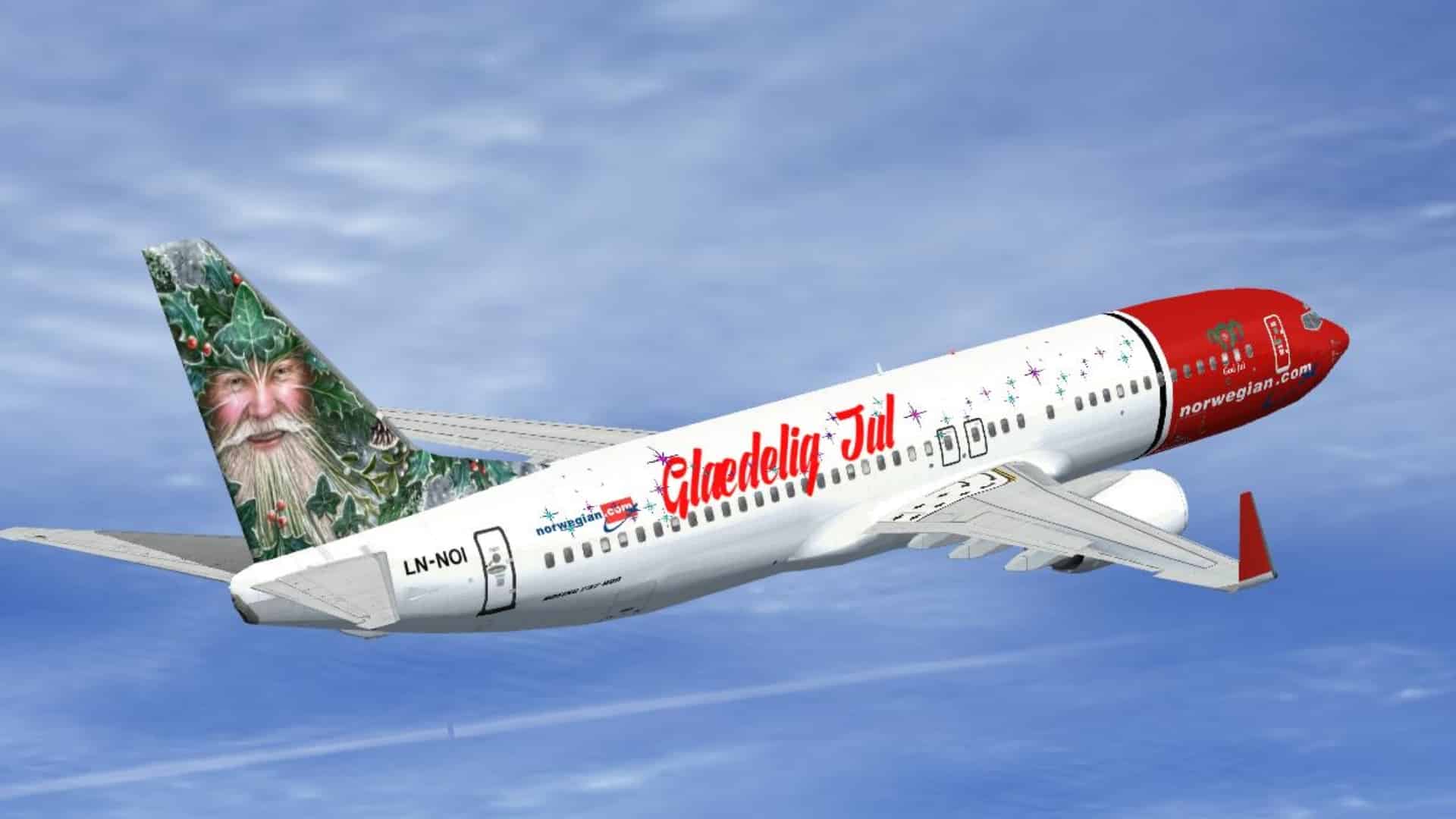 FSX Boeing 737-800 Norwegian Xmas Textures