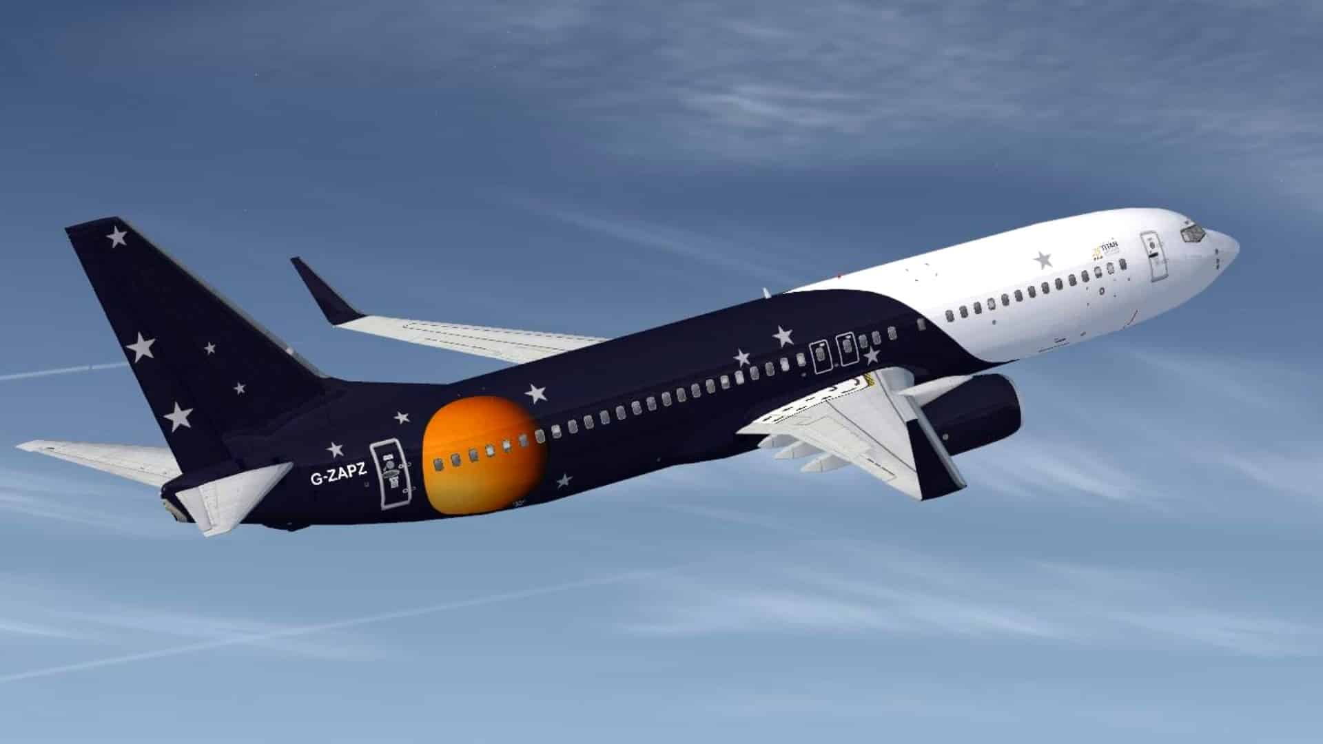 FSX Boeing 737-800 Titan Airways Textures