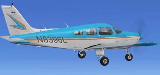 FSX Carenado PA-28-181 blue and white with orange trim textures