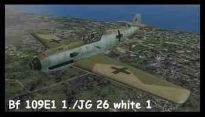 CFS3 Bf 109E-1 6./JG 26 white 12 Attack in the West spring 1940 Paintscheme