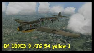 CFS3 Bf 109E-3 9./JG 54 yellow 1 Battle of Britain summer 1940 Paintscheme