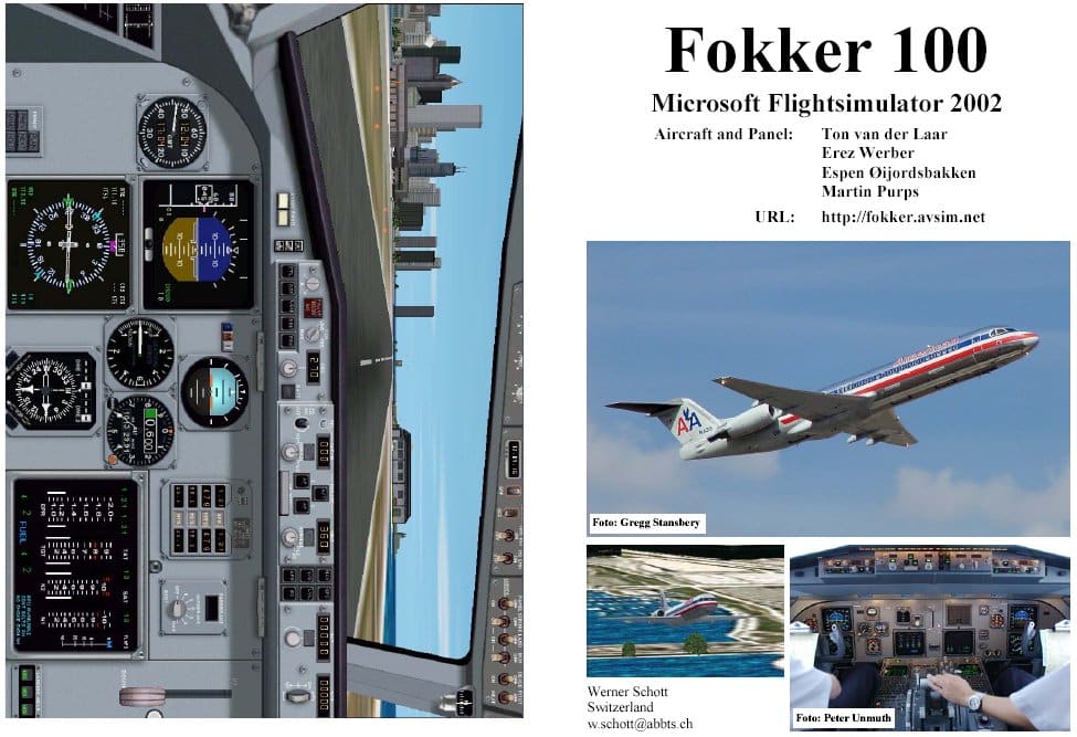 FS2002 Manual/Checklist — Fokker 100