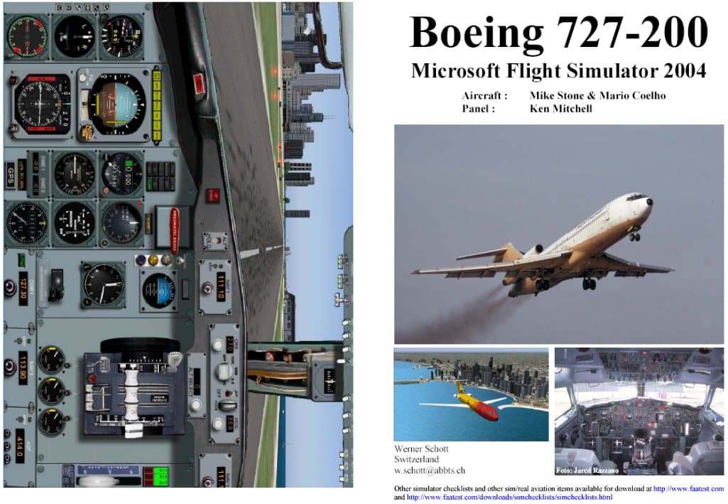 FS2004 Manual/Checklist — Boeing 727-200