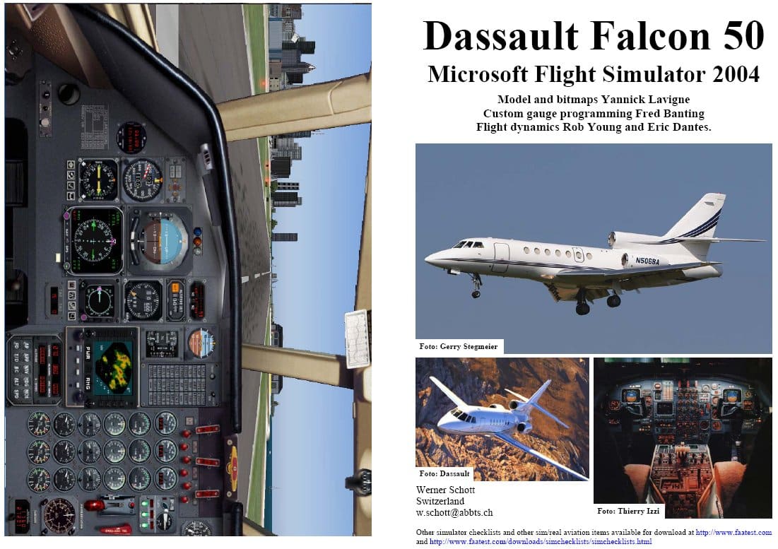 FS2004 Manual/Checklist Dassault Falcon 50 CAEA