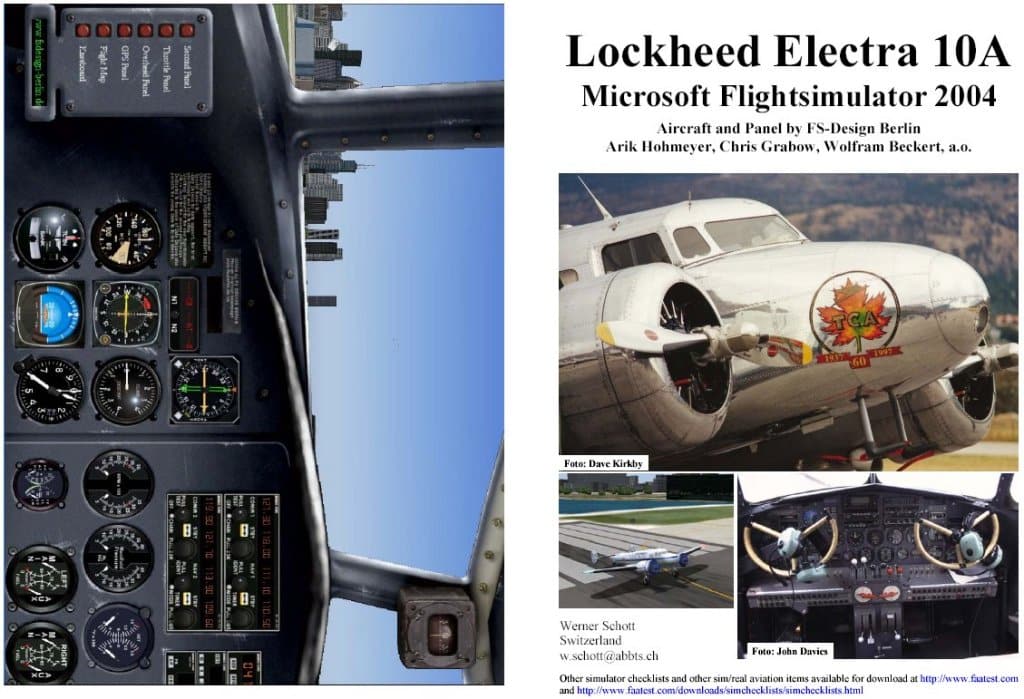 FS2004 Manual/Checklist Lockheed Electra 10A