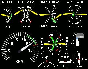 Cessna 172 digital engine panel for FIP