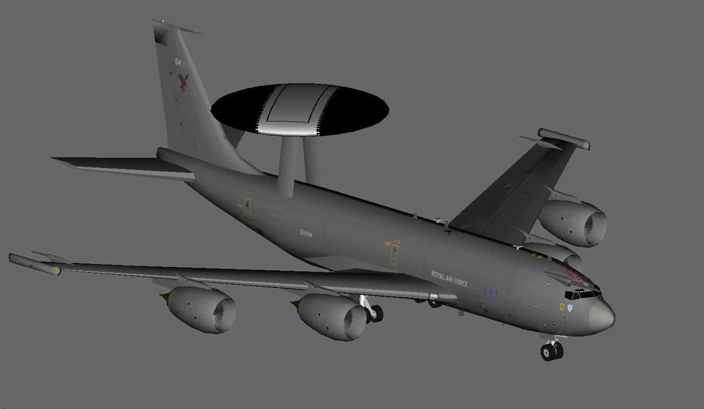 E3 Sentry Static Plane For FSX Scenery
