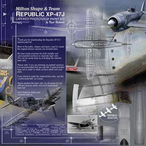 FS2004/FSX Republic XP-47J_paintkit
