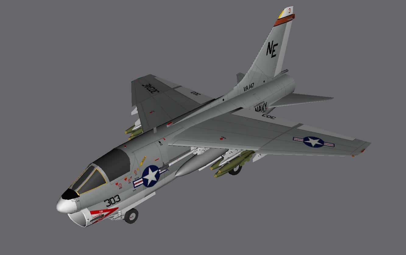 FSX A7 Corsair II Static Scenery Object