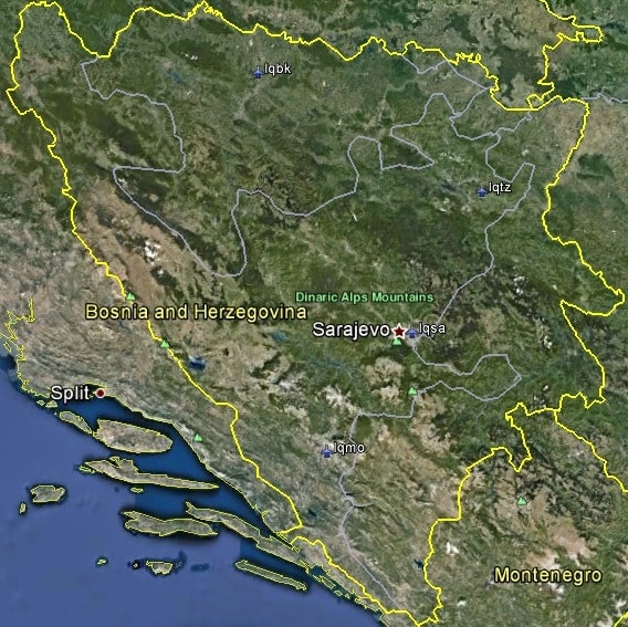 FSX Bosnia and Herzegovina Airfield Locator
