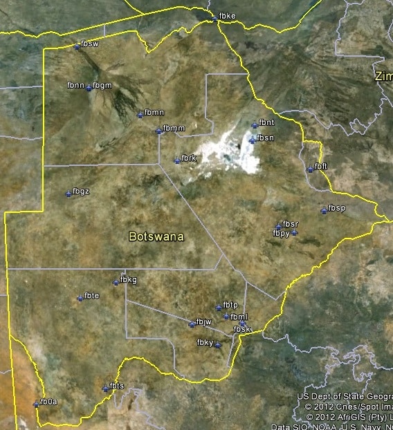 FSX Botswana Airfield Locator