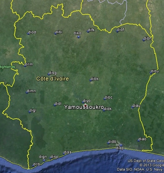 FSX Cote d’lvoire Airfield Locator