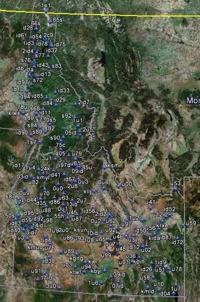 FSX Idaho Airfield Locator