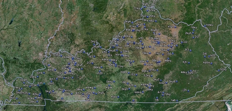 FSX Kentucky Airfield Locator