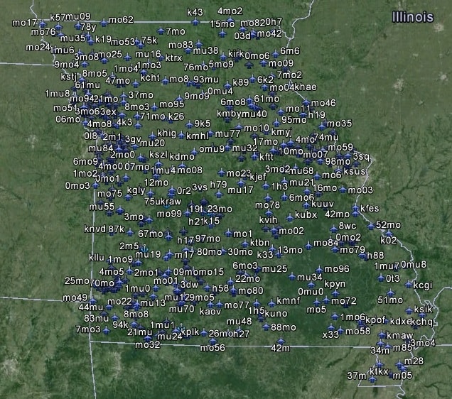 FSX Missouri Airfield Locator