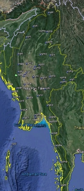 FSX Myanmar Airfield Locator