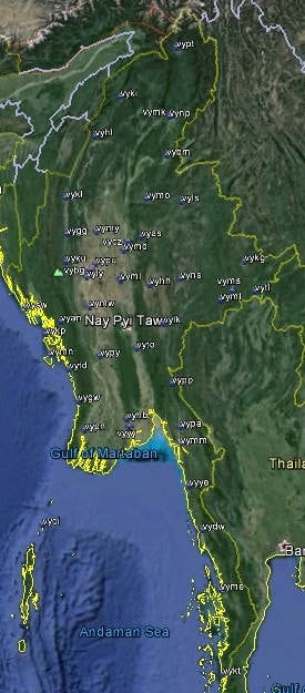 FSX Myanmar Airfield Locator - FS Navigation Mod