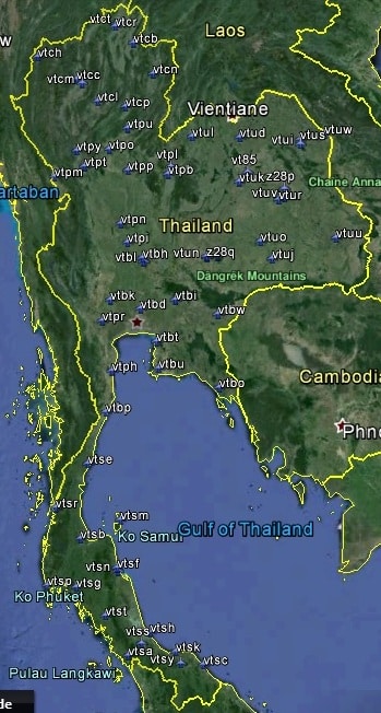 FSX Thailand Airfield Locator