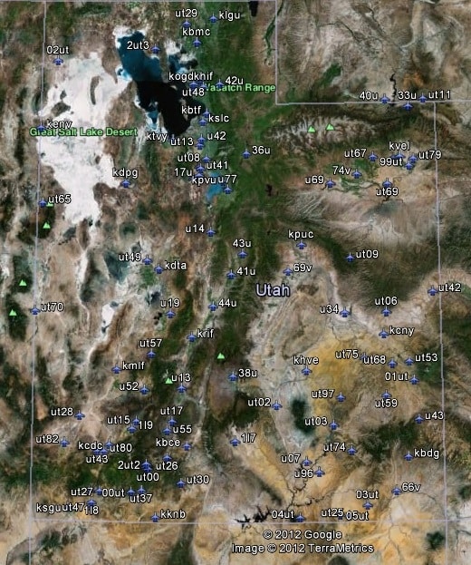 FSX Utah Airfield Locator
