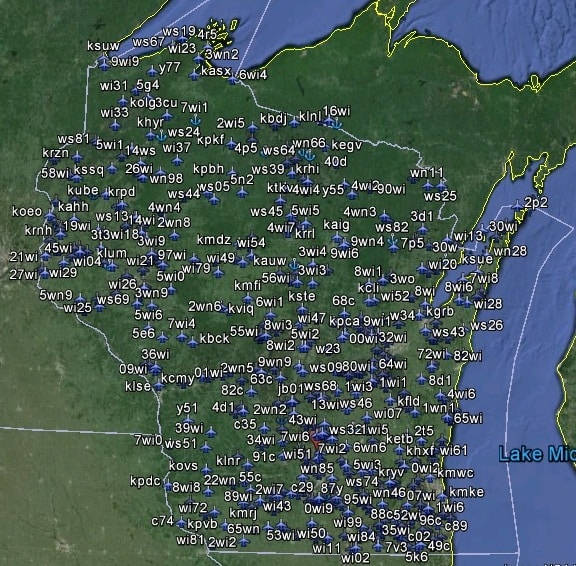 FSX Wisconsin Airfield Locator