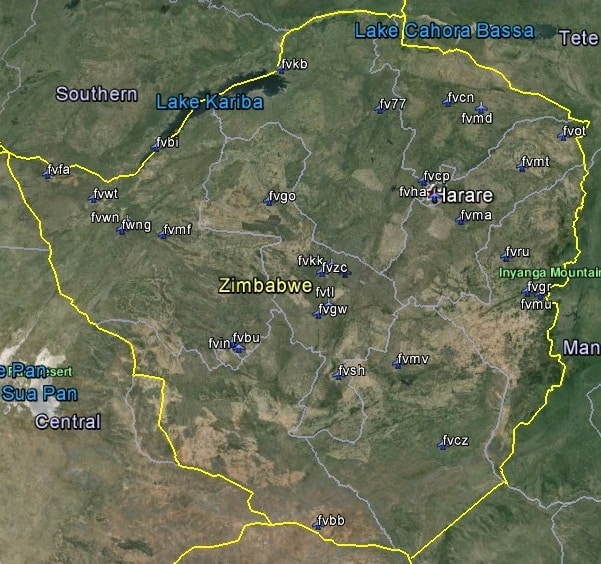 FSX Zimbabwe Airfield Locator