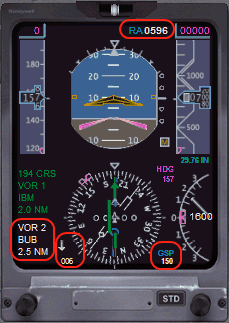 FSX modified default Lear 45 PFD