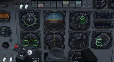Modified gauges of default FSX Cessna 208B
