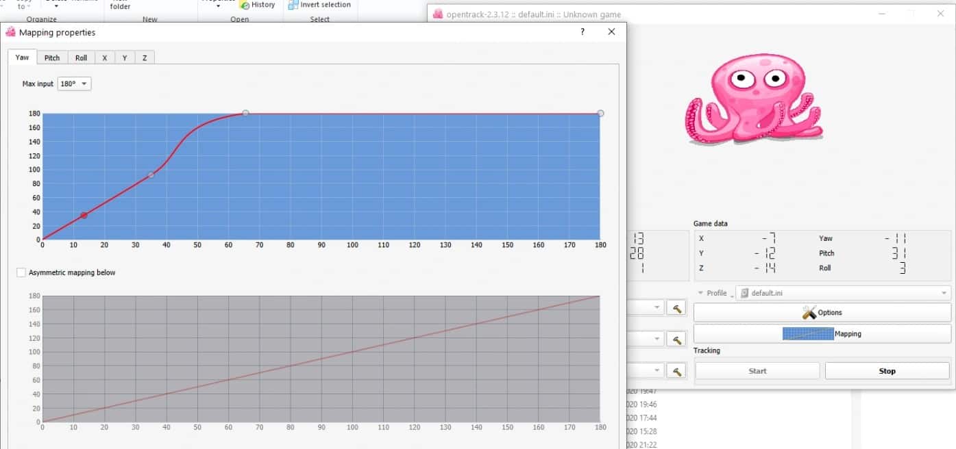OpenTrack settings for MSFS v1.0