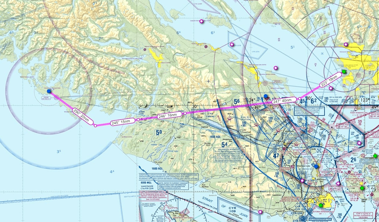 IFR GPS Flightplan Route Vancouver to Tofino v1.0