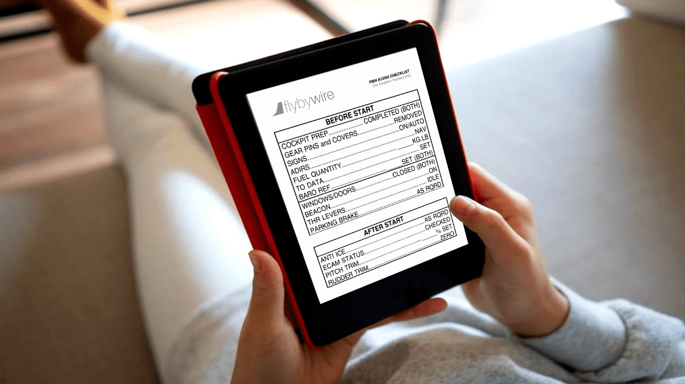 [A32NX] FLyByWire Checklist for Kindle v1.0