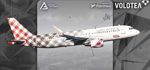 Volotea 10 Years Anniversary Livery w/Cabin For Fenix A320 v1.2