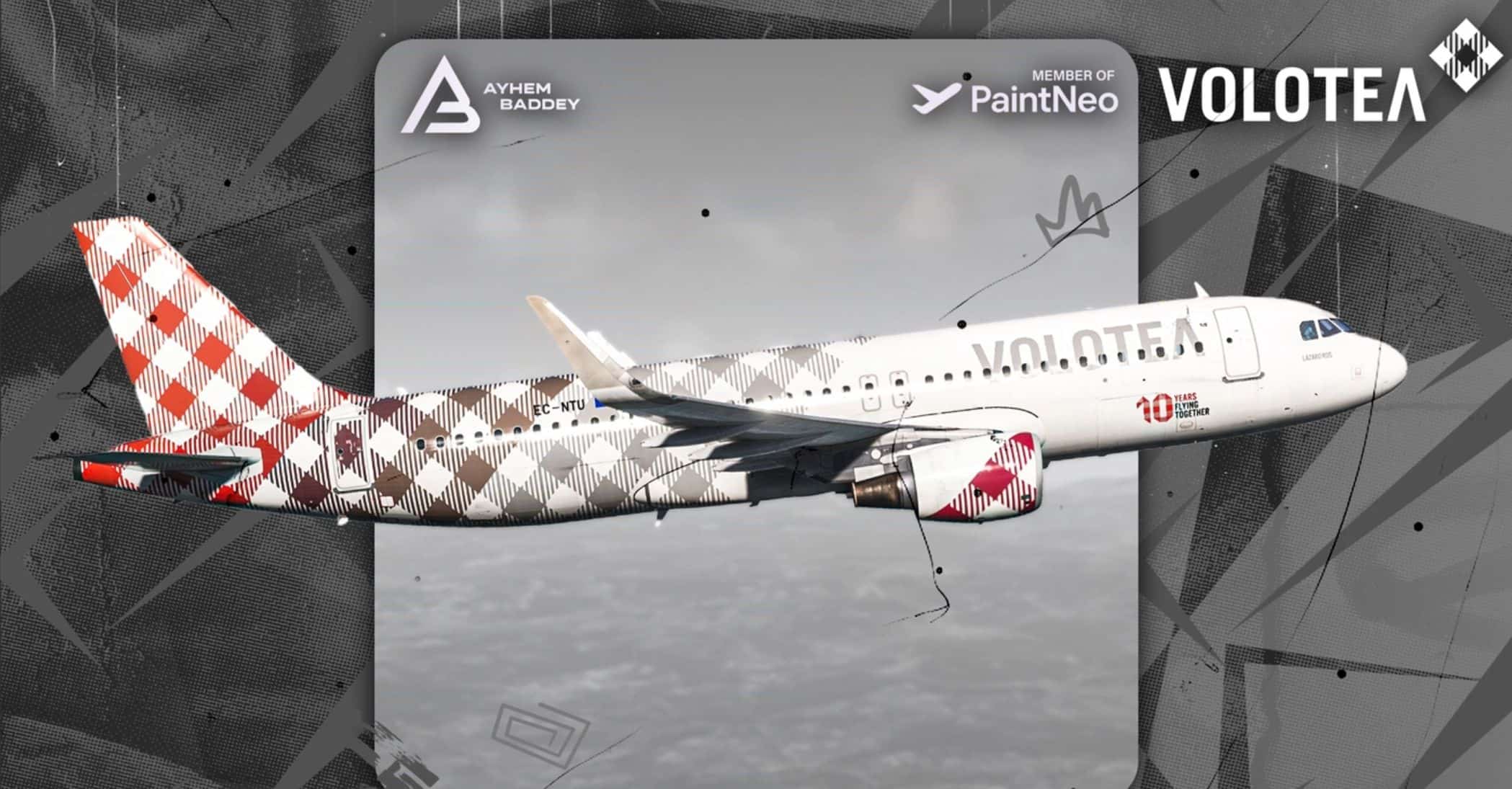 Volotea 10 Years Anniversary Livery w/Cabin For Fenix A320 v1.2